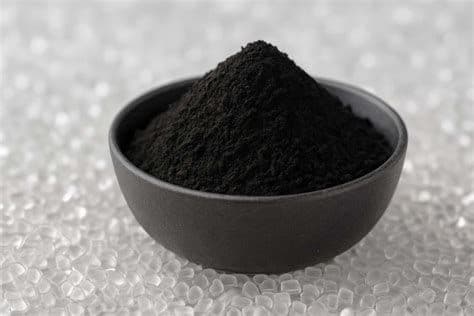Purified carbon crystals in a laboratory vessel