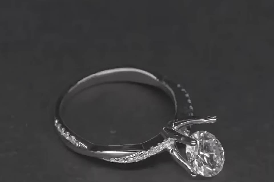 The finished diamond set into a ring